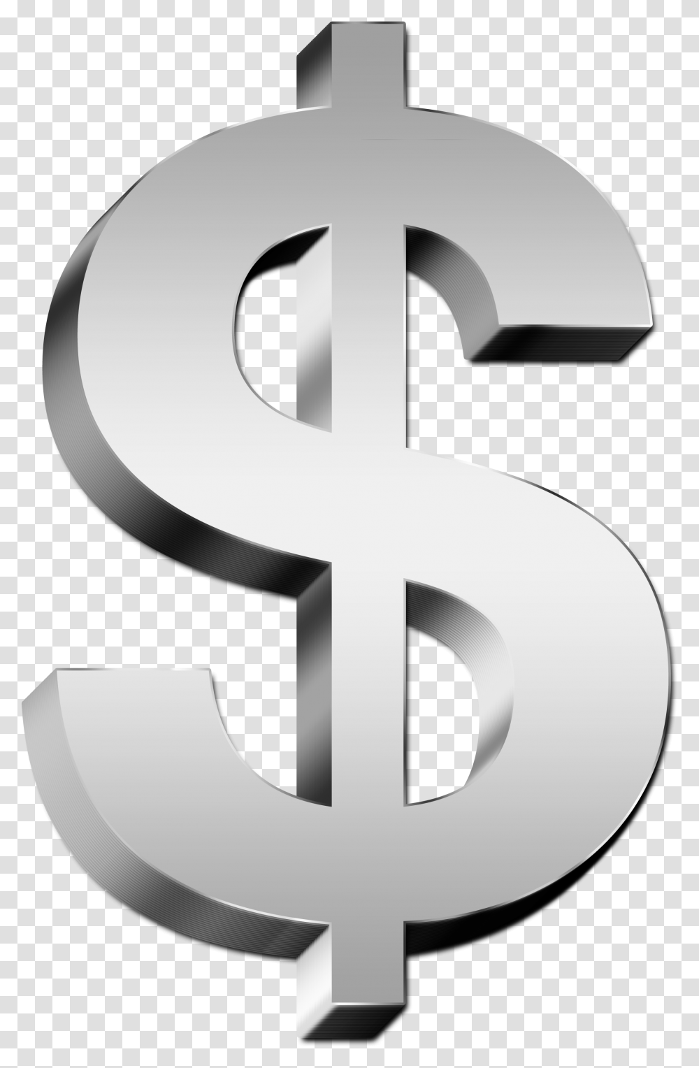 Silver Dollar Sign Image For Free Download Silver Dollar Sign, Text, Alphabet, Symbol, Cross Transparent Png
