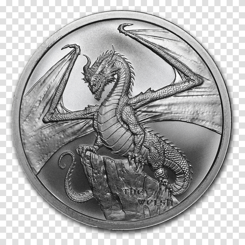 Silver Dragon, Coin, Money, Painting Transparent Png