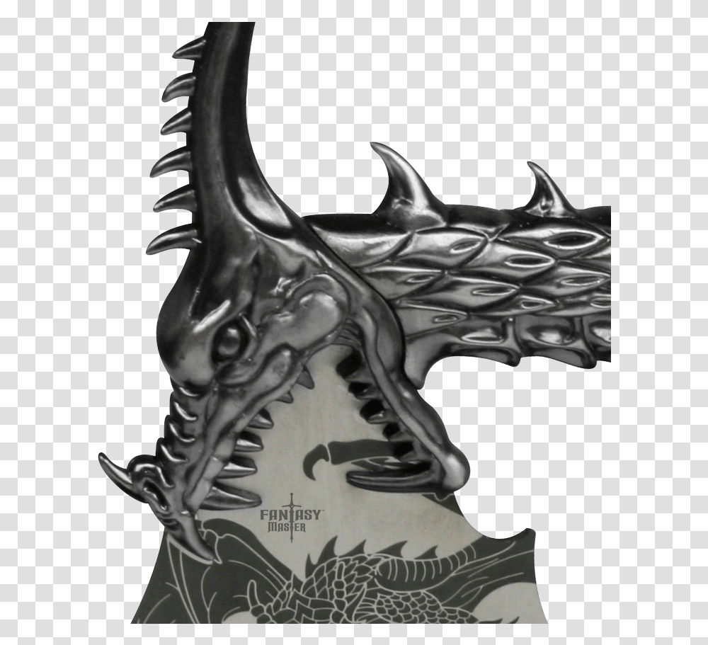 Silver Dragon Fantasy Axe Dragon, Sea Life, Animal, Horse, Mammal Transparent Png