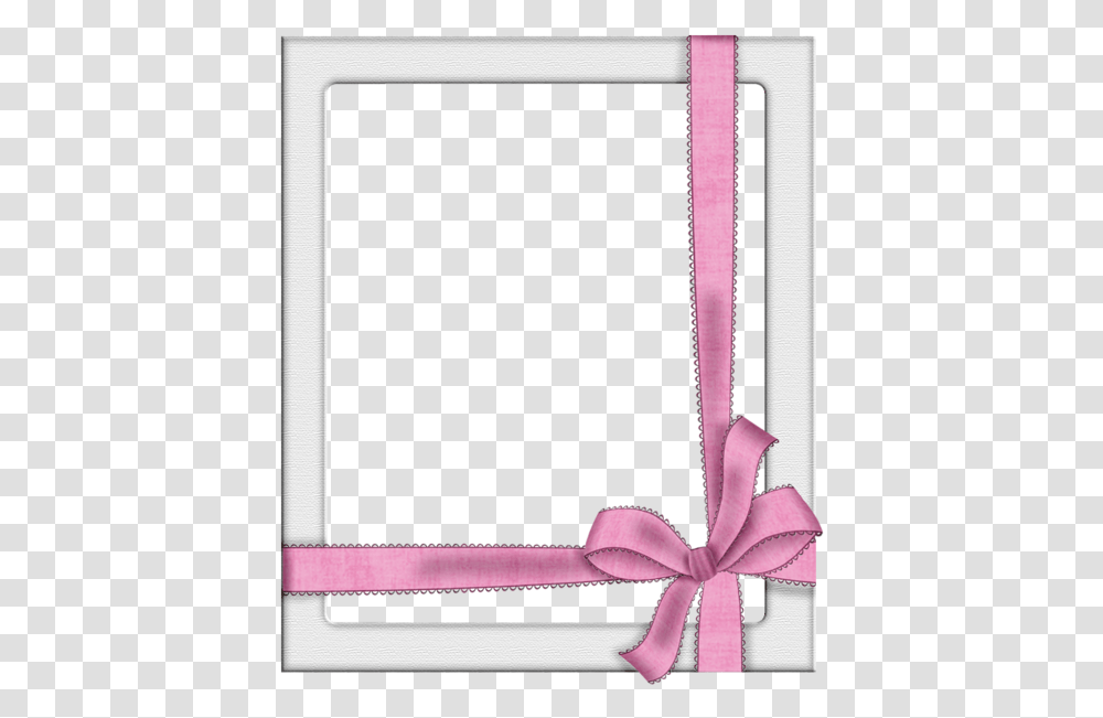 Silver Frame With Pink Bow Digital Pink Ribbon Border Design, Rug, Text Transparent Png