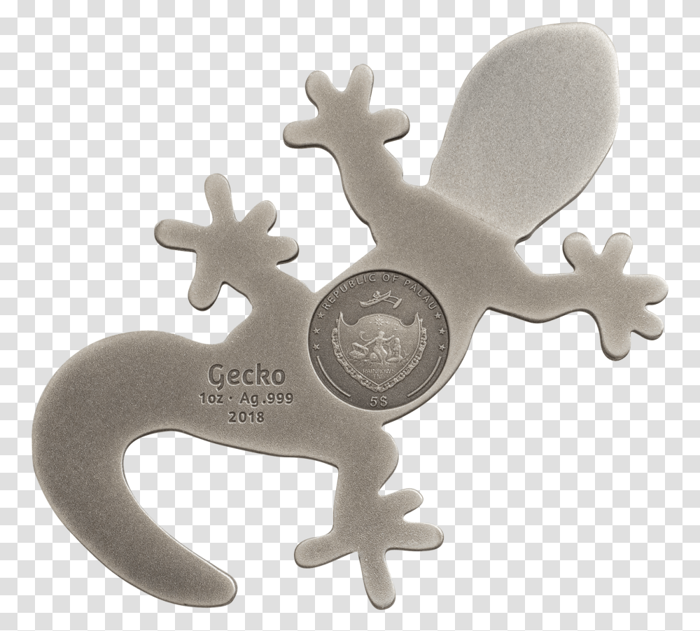 Silver Gecko - Cit Coin Invest Ag Palau Gecko Ebay Coin, Lizard, Reptile, Animal, Cross Transparent Png