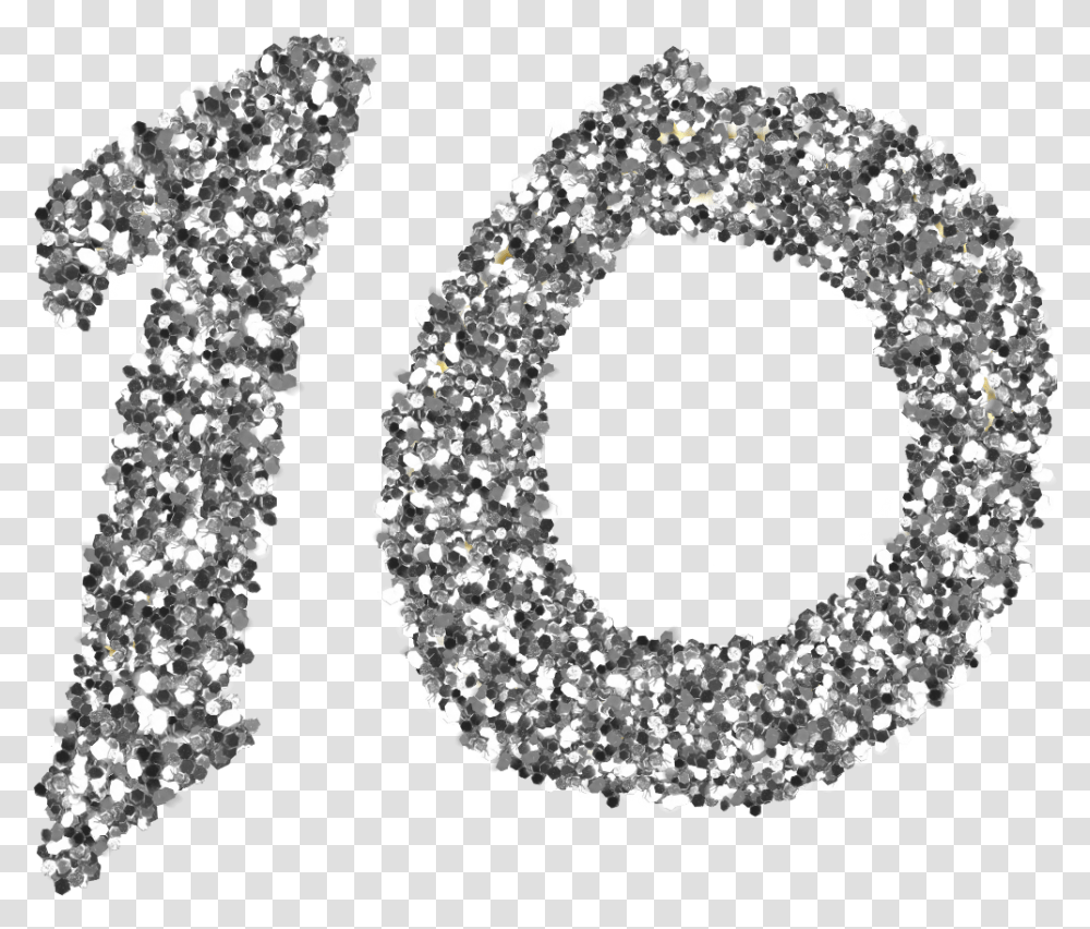 Silver Glitter Sparkle Number 10 Silver Glitter, Diamond, Gemstone, Jewelry, Accessories Transparent Png