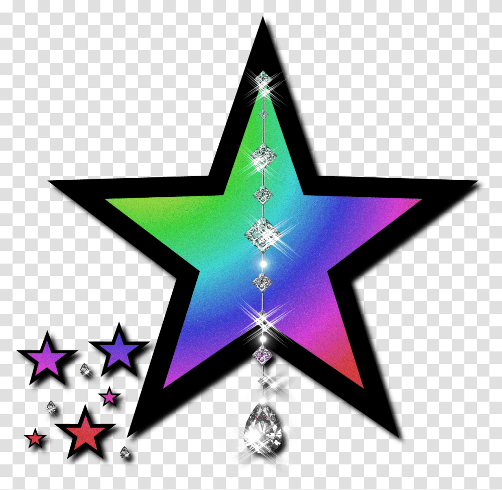 Silver Glitter Star Clipart Panda Free Mn Pink And Black Star, Symbol, Star Symbol, Cross Transparent Png