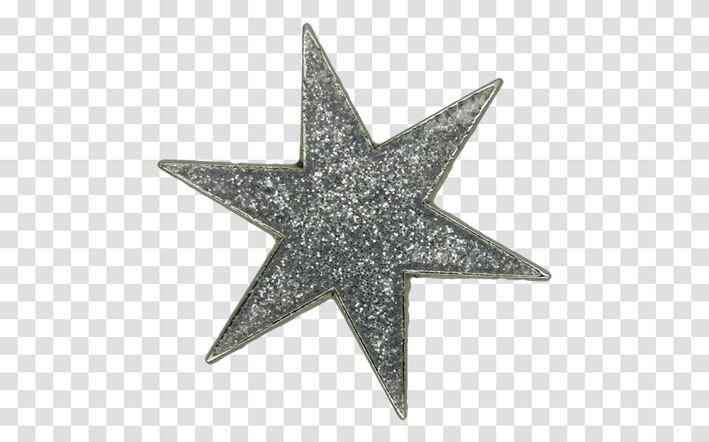 Silver Glitter Star Star Brooch, Cross, Light, Leaf Transparent Png
