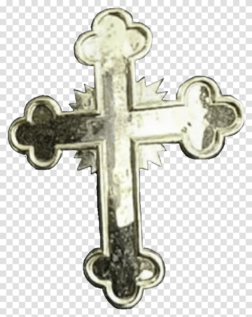 Silver Gold Cross Catholic Polyvore, Symbol, Crucifix Transparent Png