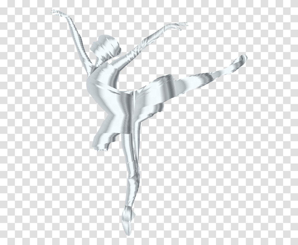 Silver Graceful Ballerina Silhouette No Background White Dance Silhouette, Person, Human, Ballet, Leisure Activities Transparent Png