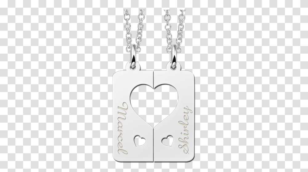 Silver Half Heart Necklace Locket, Stencil, Cushion Transparent Png