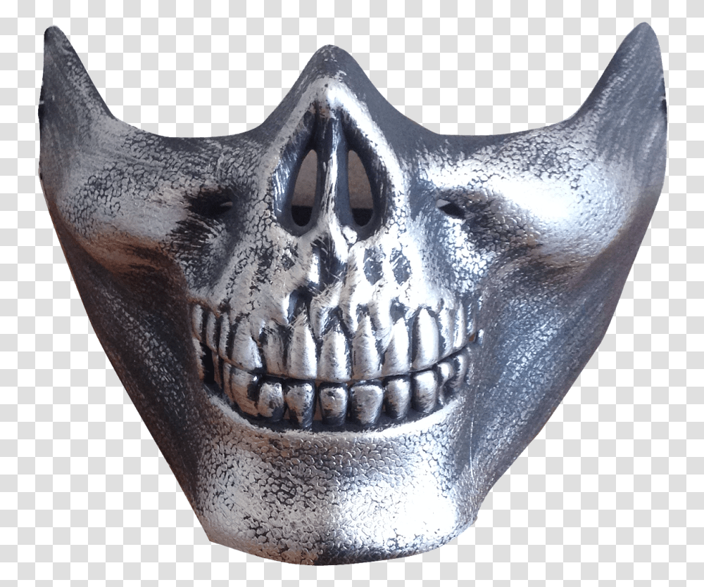Silver Half Skull Half Skull, Axe, Figurine, Iris Transparent Png