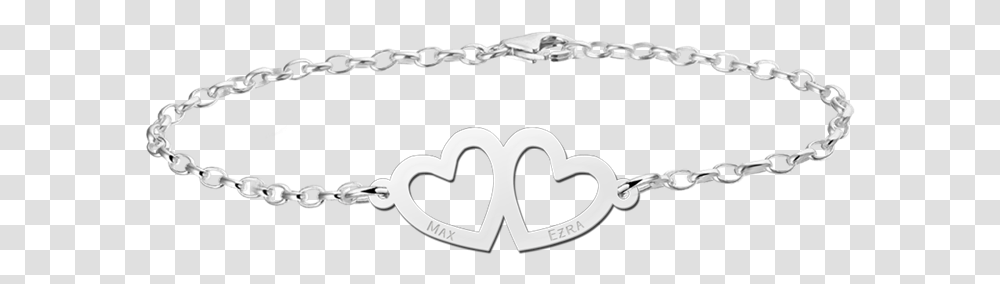 Silver Heart Bracelet With Two Names Bracelet, Chain, Rug, Jewelry, Accessories Transparent Png
