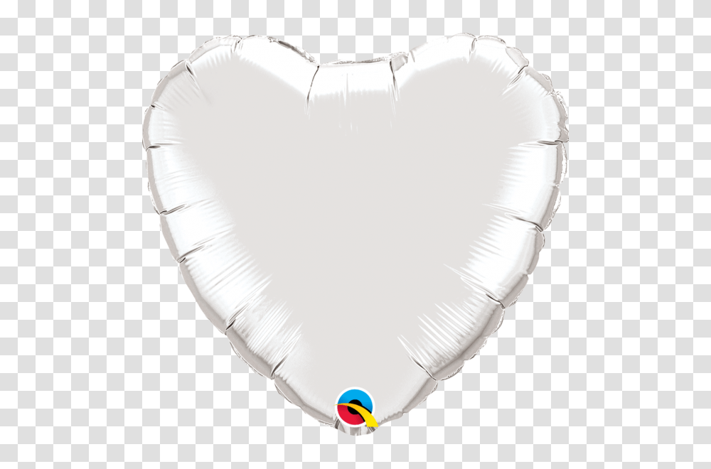 Silver Heart Foil Balloon, Pillow, Cushion, Diaper, Nature Transparent Png