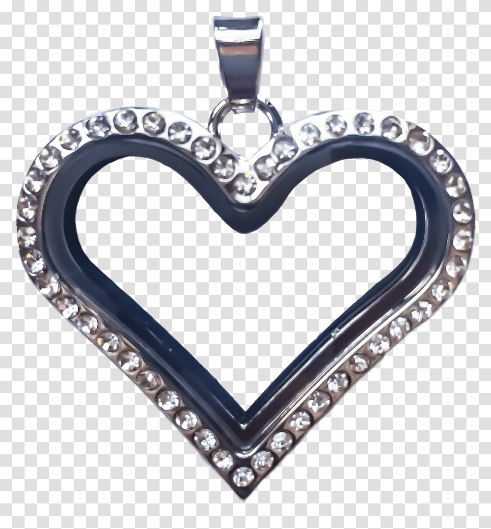 Silver Heart Locket With Crystals Origami Owl Heart Locket, Pendant, Ring, Jewelry, Accessories Transparent Png
