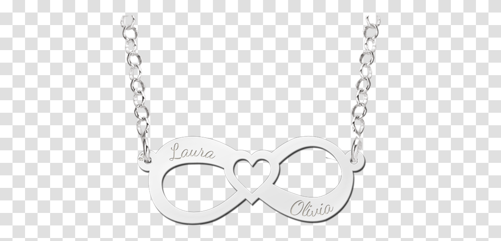 Silver Infinity Necklace With Two Names Naamketting, Sunglasses, Accessories, Accessory Transparent Png