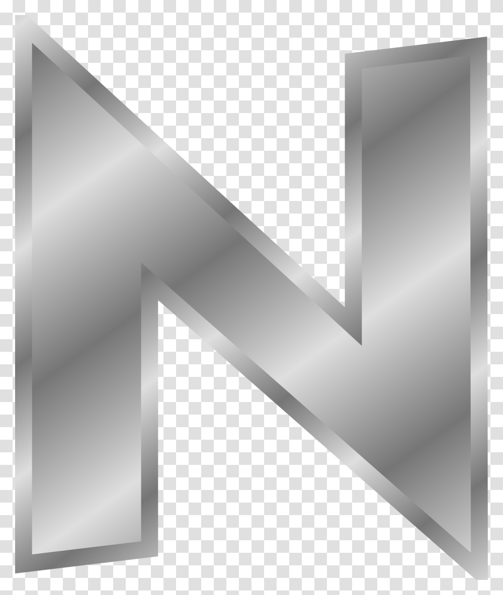 Silver Line Letter N In Gold, Alphabet, Number Transparent Png