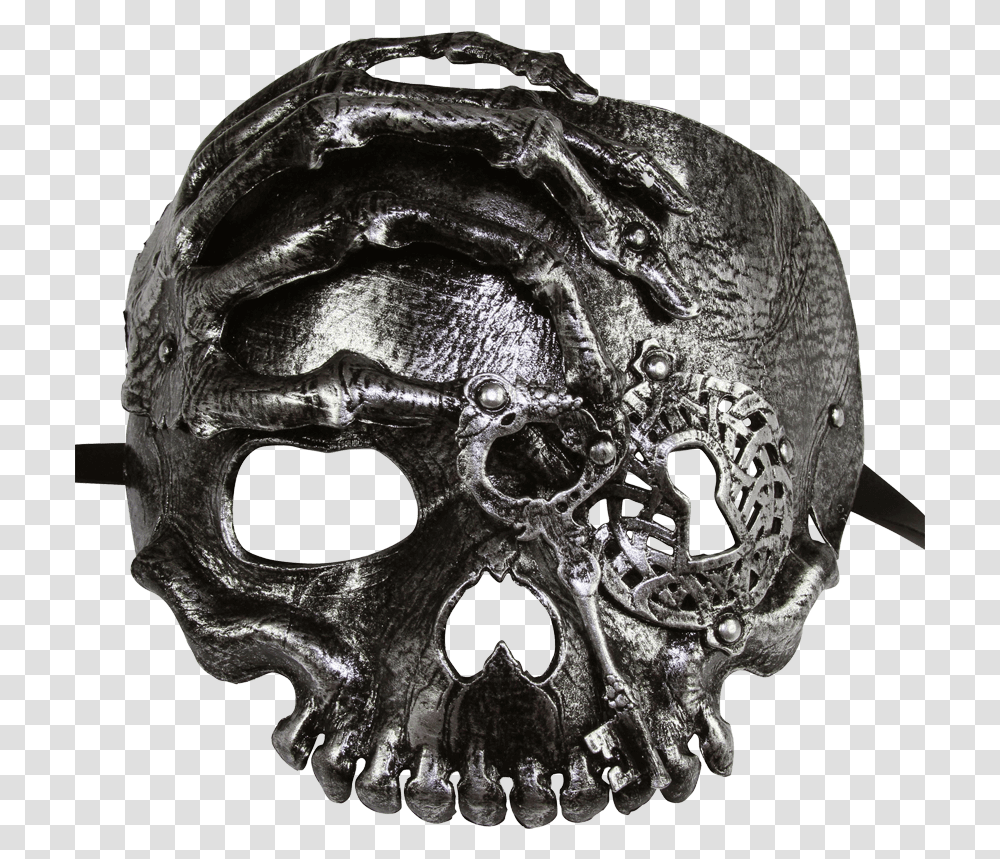Silver Lock And Key Skull Mask Skull, Helmet, Apparel, Jaw Transparent Png