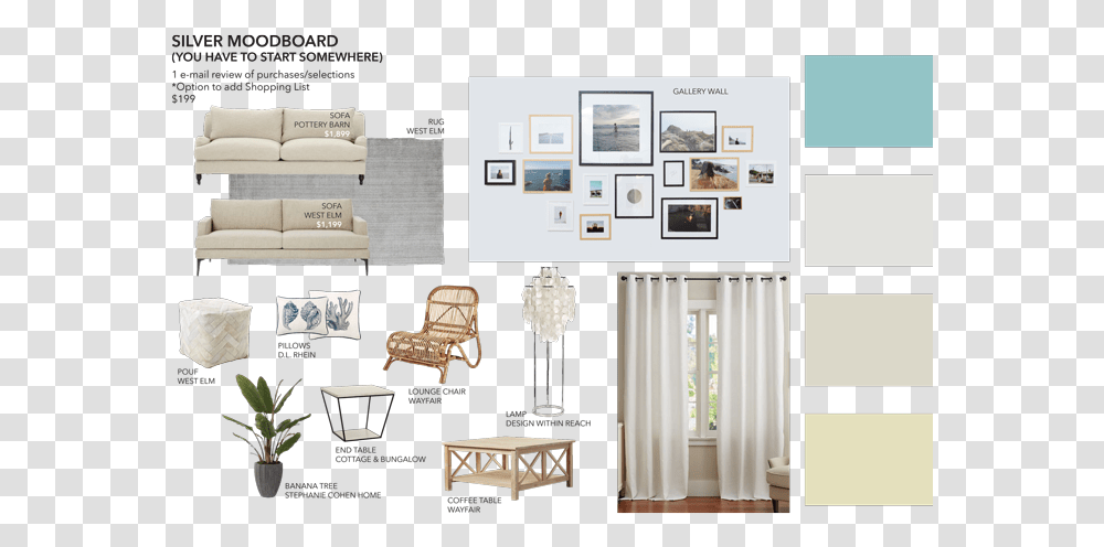 Silver Mood Board From Sea Interior Design Mood Board In Interior Design, Chair, Furniture, Indoors, Collage Transparent Png
