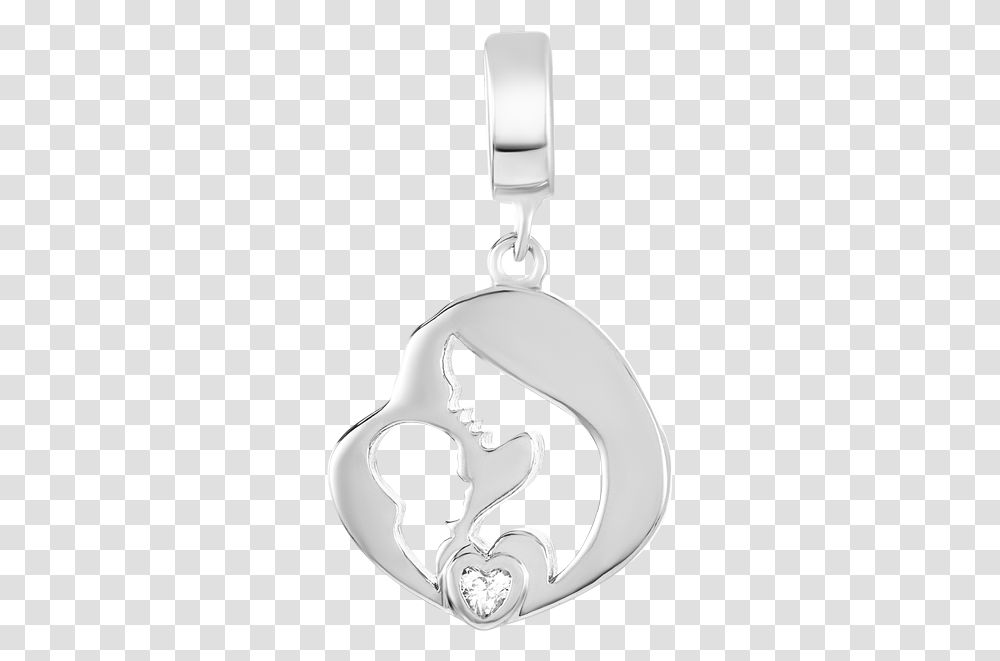 Silver Mother And Child Charm For Use With Dbw Interchangeable Locket, Pendant Transparent Png