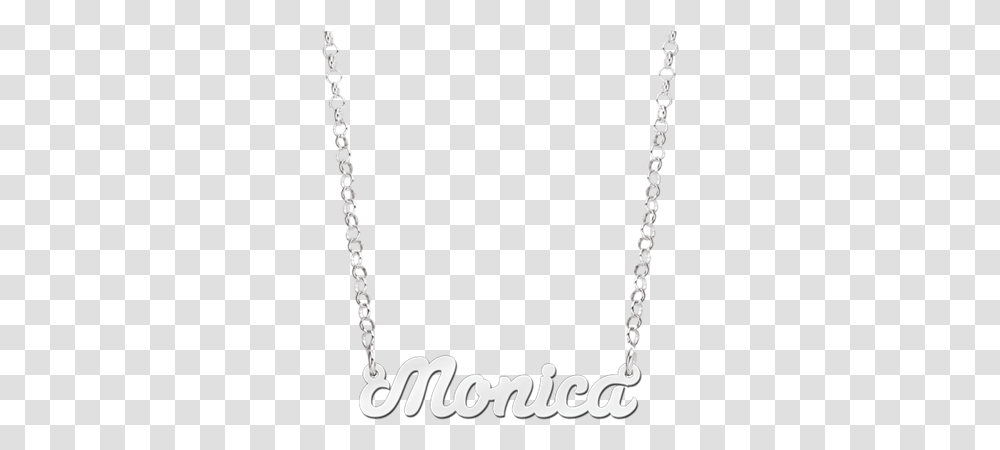 Silver Name Necklace Model Monica Chain, Pendant, Jewelry, Accessories, Accessory Transparent Png