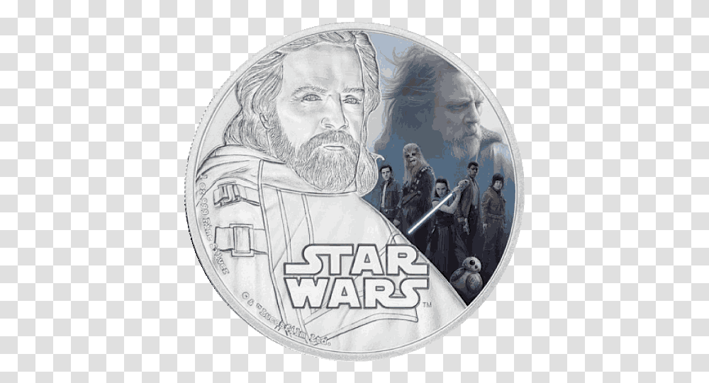 Silver Numis Star Wars The Last Jedi Luke Skywalker 2017 1 Star Wars, Person, Human, Art, Disk Transparent Png