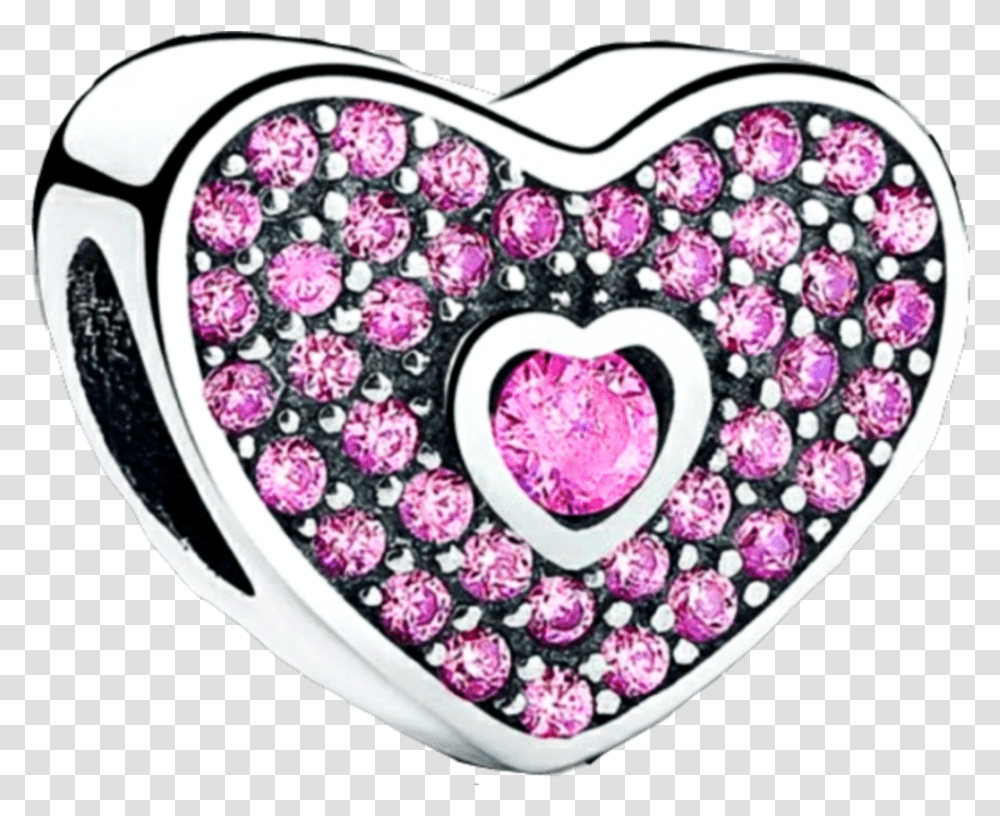 Silver Pinkdiamond Jewelry Pandora Charm Heart Silver, Accessories, Accessory, Cushion, Gemstone Transparent Png