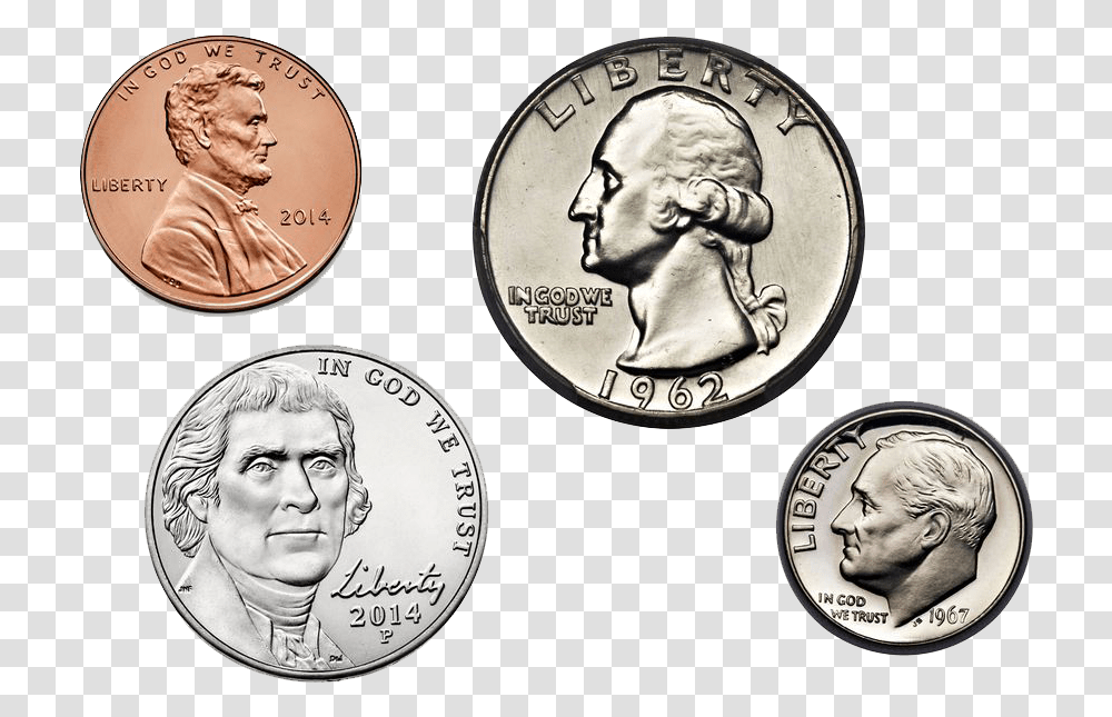 Silver Quarter Download United States Currency Coin, Dime, Money, Person, Human Transparent Png