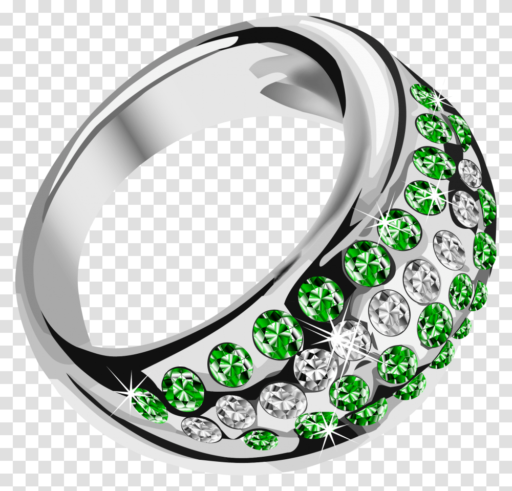 Silver Ring With Diamonds Clipart Green Ring, Accessories, Accessory, Jewelry, Bracelet Transparent Png