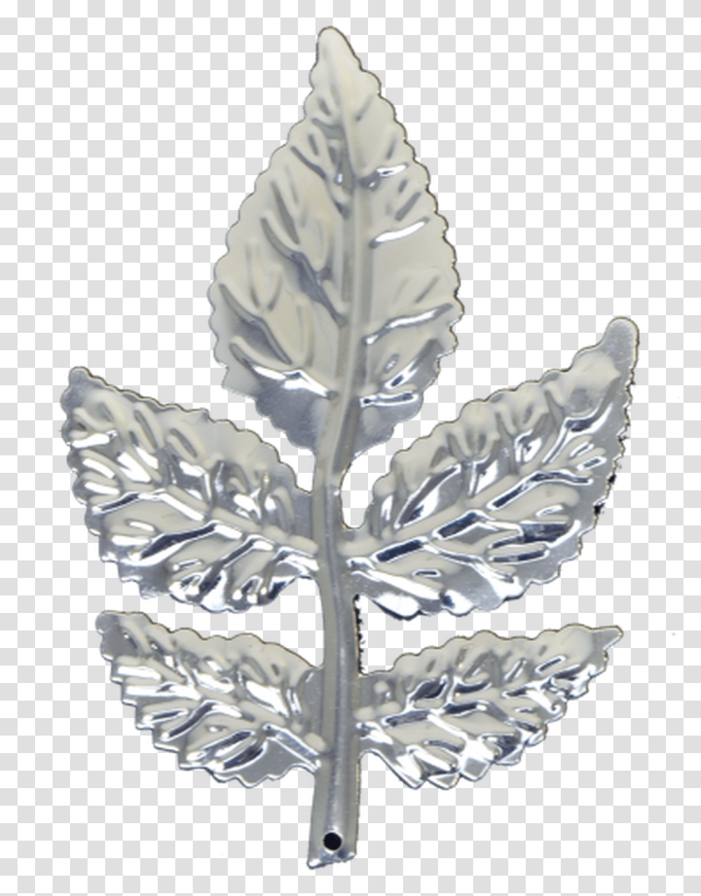 Silver Rose Leaf Emblem, Aluminium, Snowflake, Foil Transparent Png