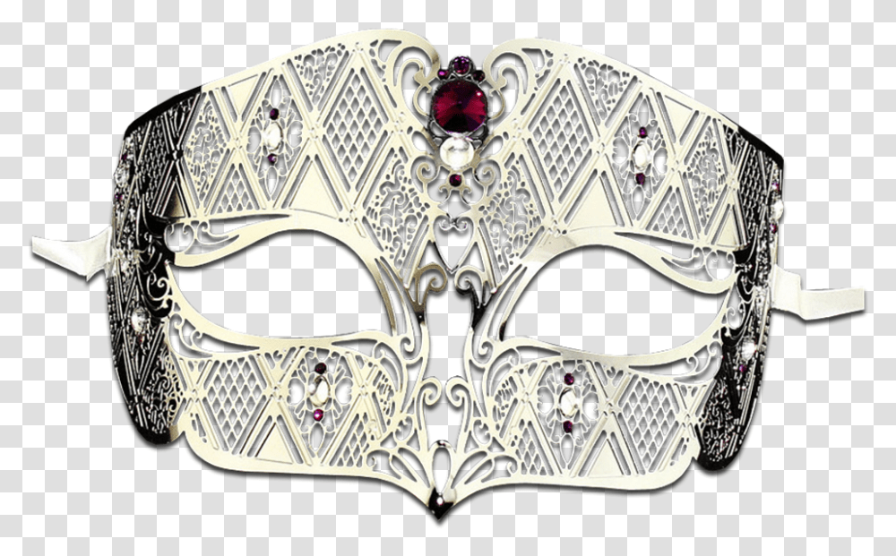 Silver Series Diamond Design Laser Cut Venetian Masquerade Mask, Accessories, Accessory, Buckle, Cuff Transparent Png