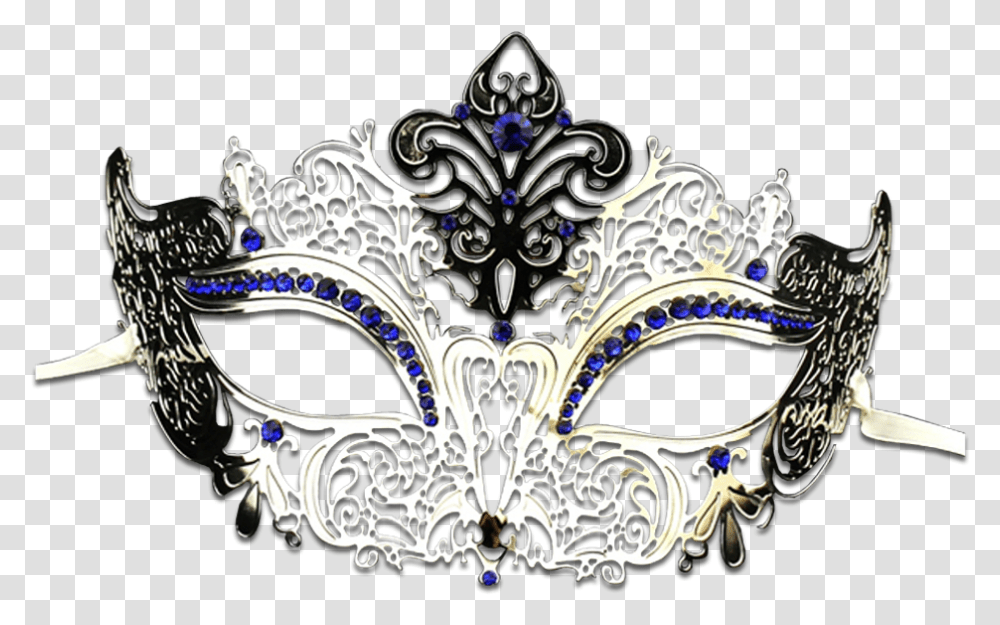 Silver Series Women's Laser Cut Metal Venetian Masquerade Mask, Parade, Crowd, Carnival, Mardi Gras Transparent Png