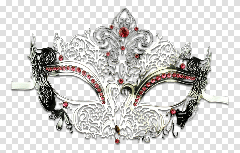 Silver Series Women's Laser Cut Metal Venetian Masquerade Tiara, Mask, Chandelier, Lamp Transparent Png