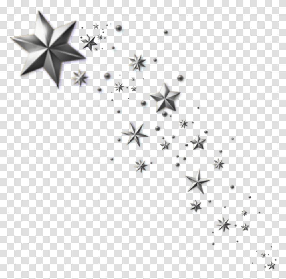 Silver Shooting Star, Star Symbol, Snowflake Transparent Png