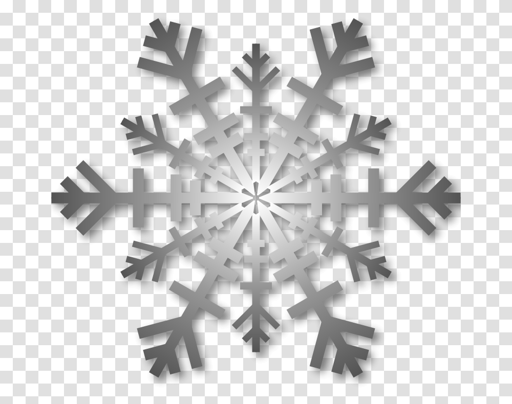 Silver Snowflake With Shadow Snowflake Shadow, Cross Transparent Png
