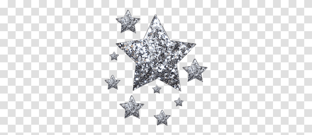 Silver Sparkling Shiny Glitter Stars Star Star, Star Symbol Transparent Png