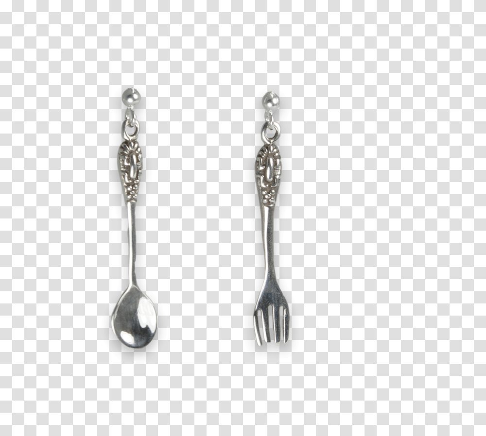 Silver Spoon Earrings, Cutlery, Fork Transparent Png