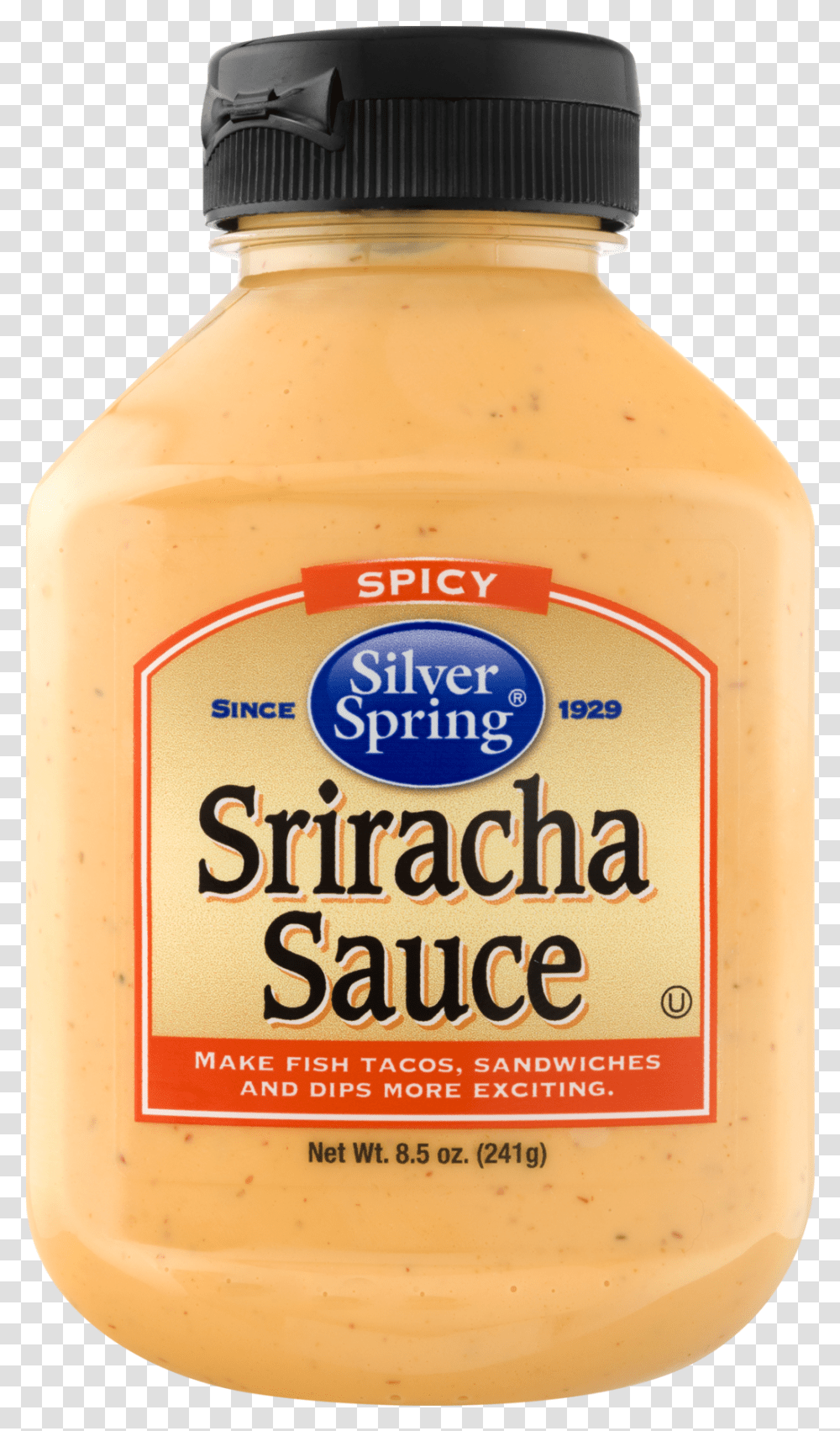 Silver Spring Spicy Sriracha Sauce Silver Spring Foods, Label, Milk, Beverage Transparent Png