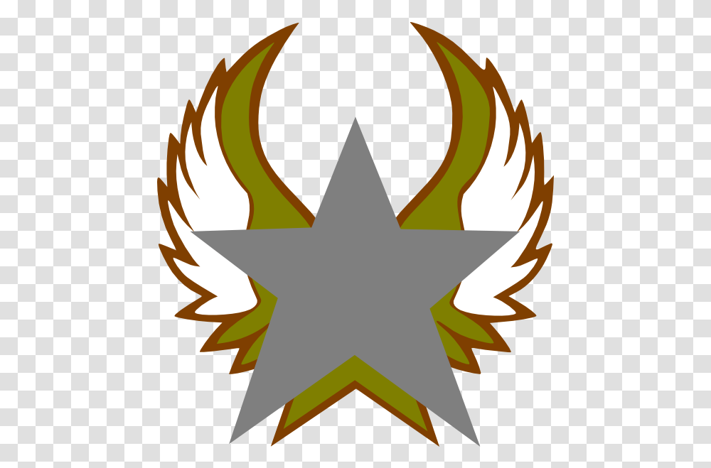 Silver Star With Gold Wings Clip Art Clip Art, Symbol, Emblem, Star Symbol, Poster Transparent Png