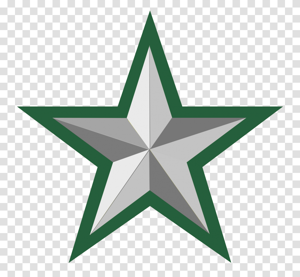 Silver Star With Green Border, Cross, Star Symbol Transparent Png