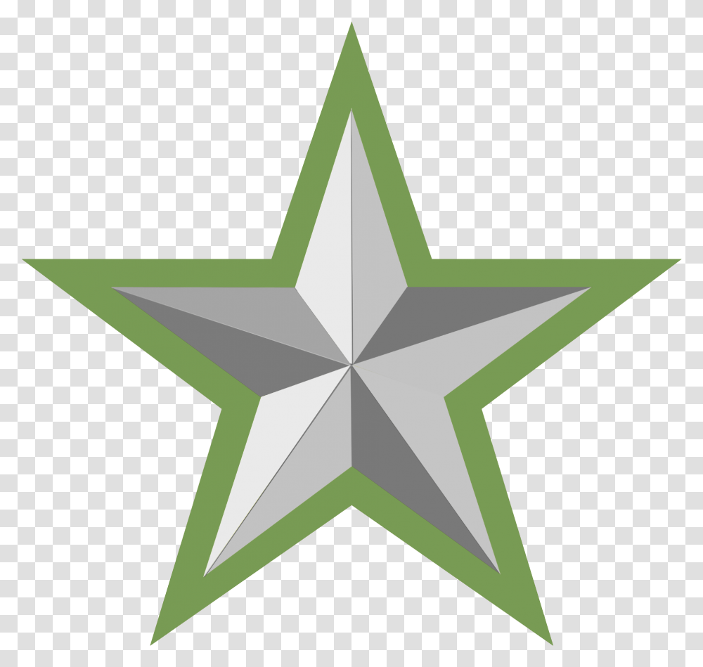 Silver Star With Green Border Red And Yellow Stars, Cross, Star Symbol Transparent Png