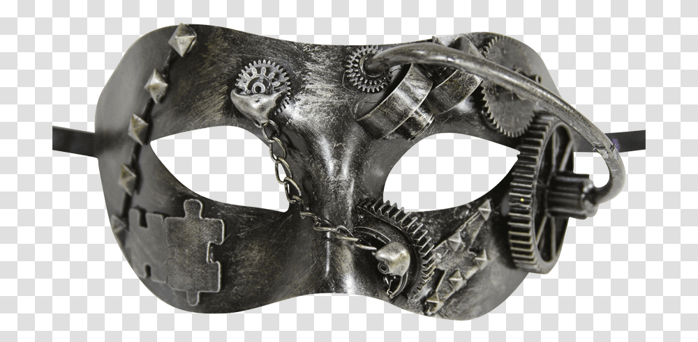 Silver Steampunk Masquerade Mask Masquerade Masks Steampunk, Aluminium, Buckle, Bronze Transparent Png