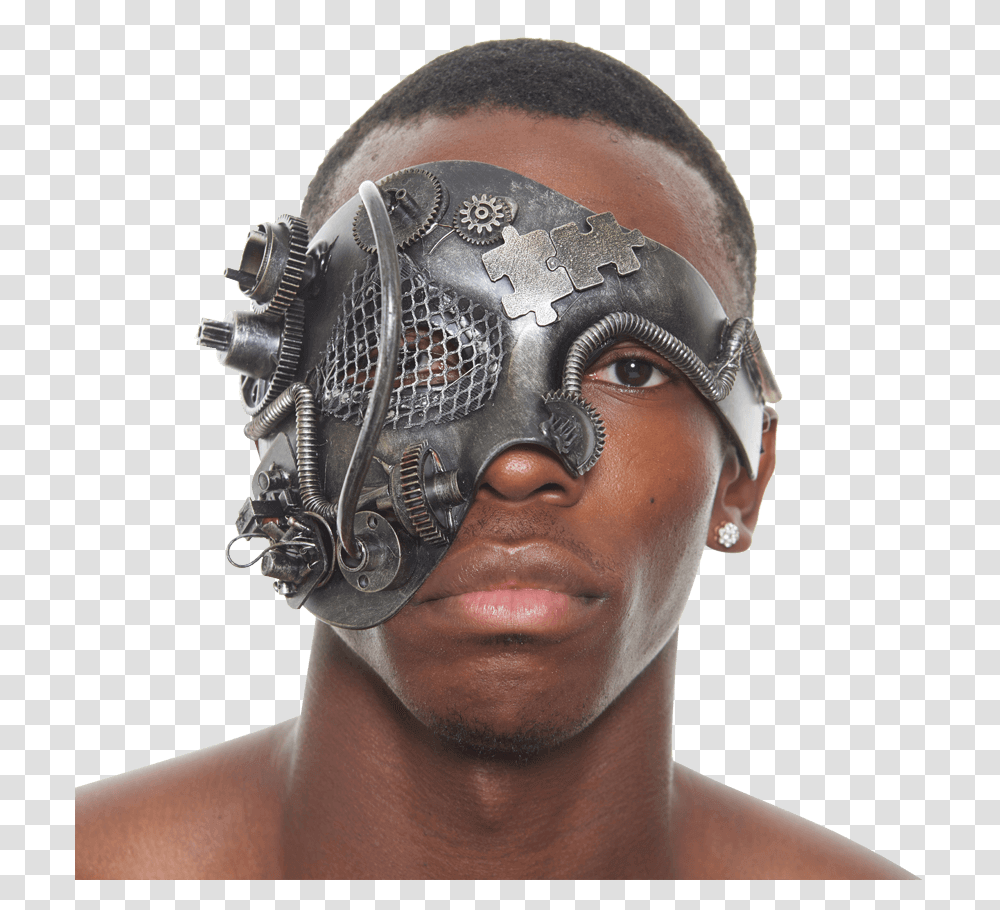 Silver Steampunk Terminator Mask Mask, Helmet, Apparel, Head Transparent Png