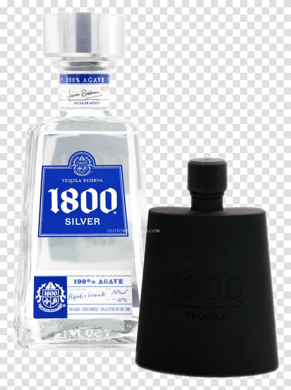 Silver Tequila Soft Touch Flask Gift Set 1800 Tequila, Liquor, Alcohol, Beverage, Drink Transparent Png