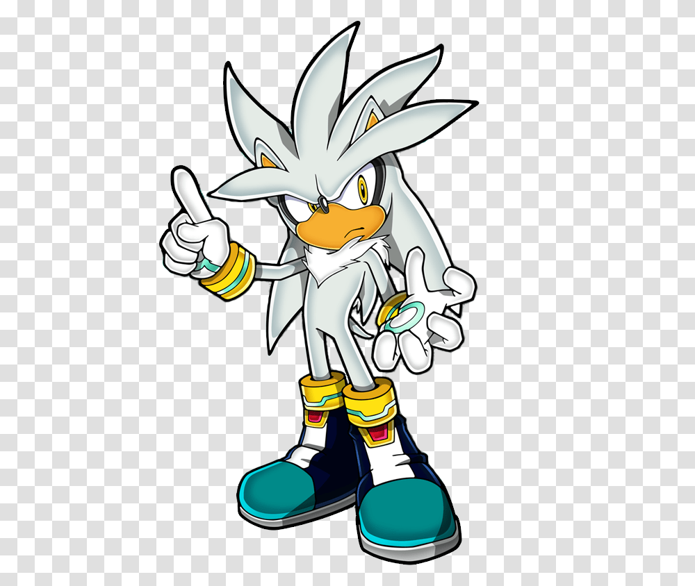 Silver The Hedgehog Con Emblemas Emblemas En Adventure Field, Comics, Book, Manga Transparent Png