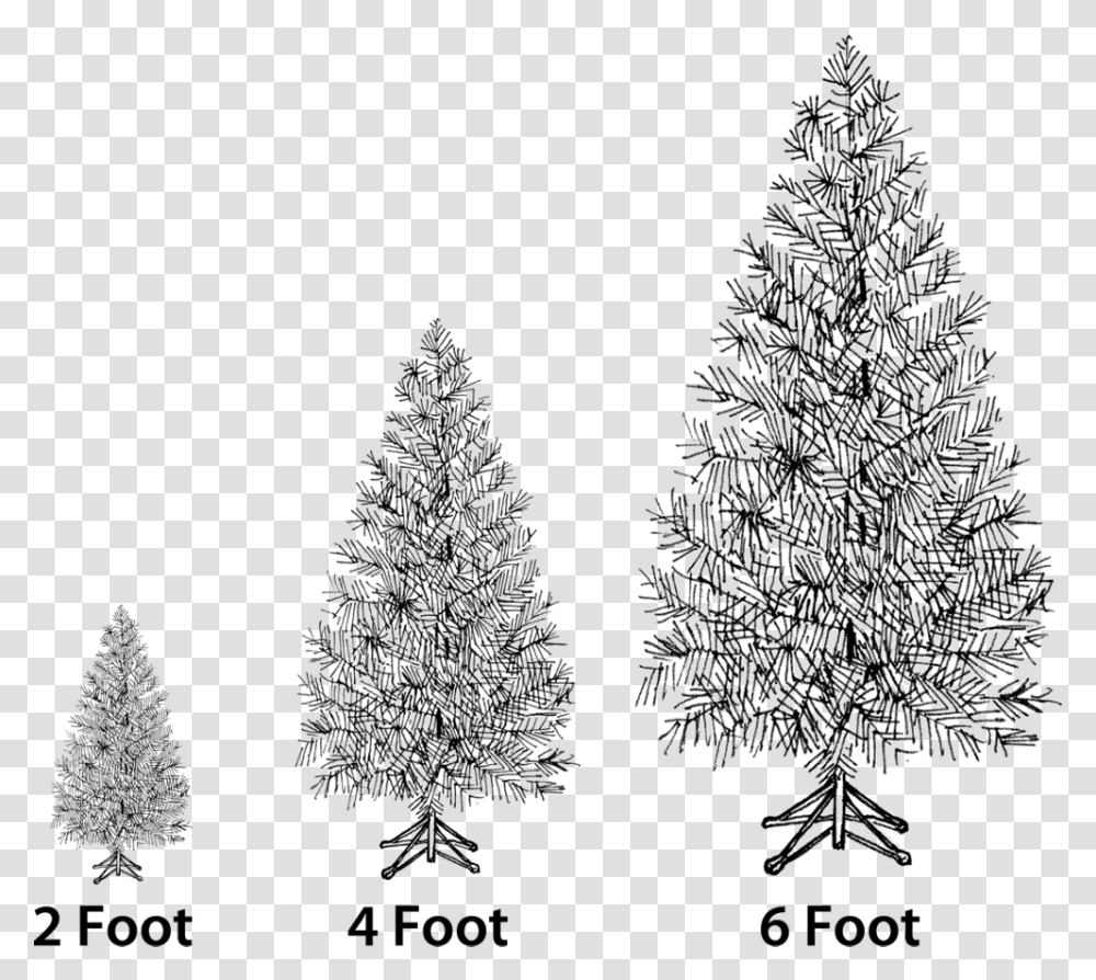 Silver Tinsel Christmas Tree In 3 Sizes, Plant, Ornament, Pine, Fir Transparent Png