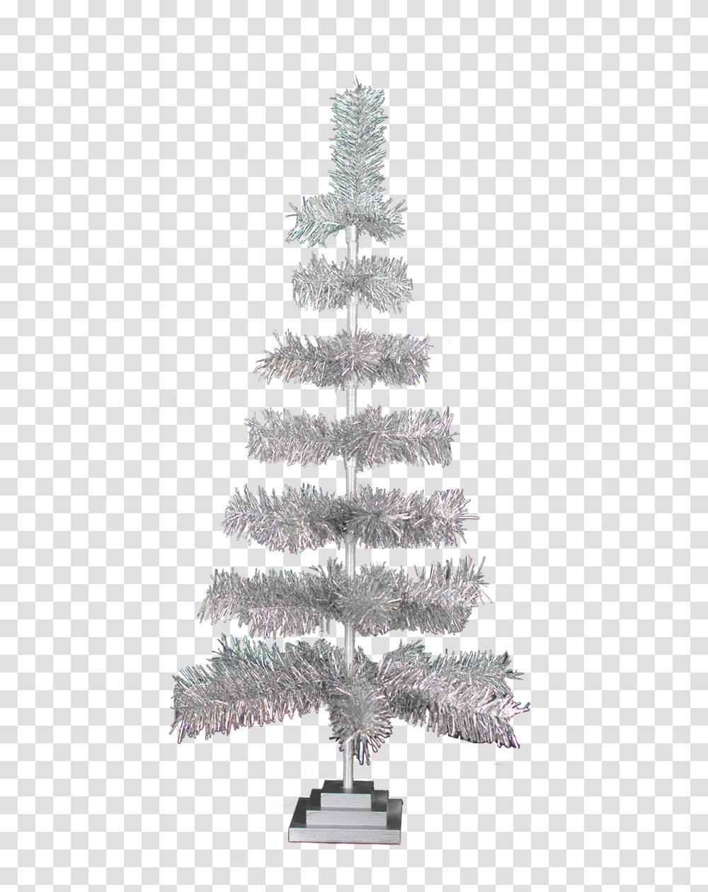 Silver Tinsel Christmas Tree Silver Christmas Tree, Plant Transparent Png