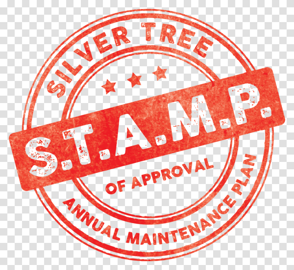Silver Tree Stamp Of Approval Annual Maintenance Circle, Logo, Trademark, Badge Transparent Png
