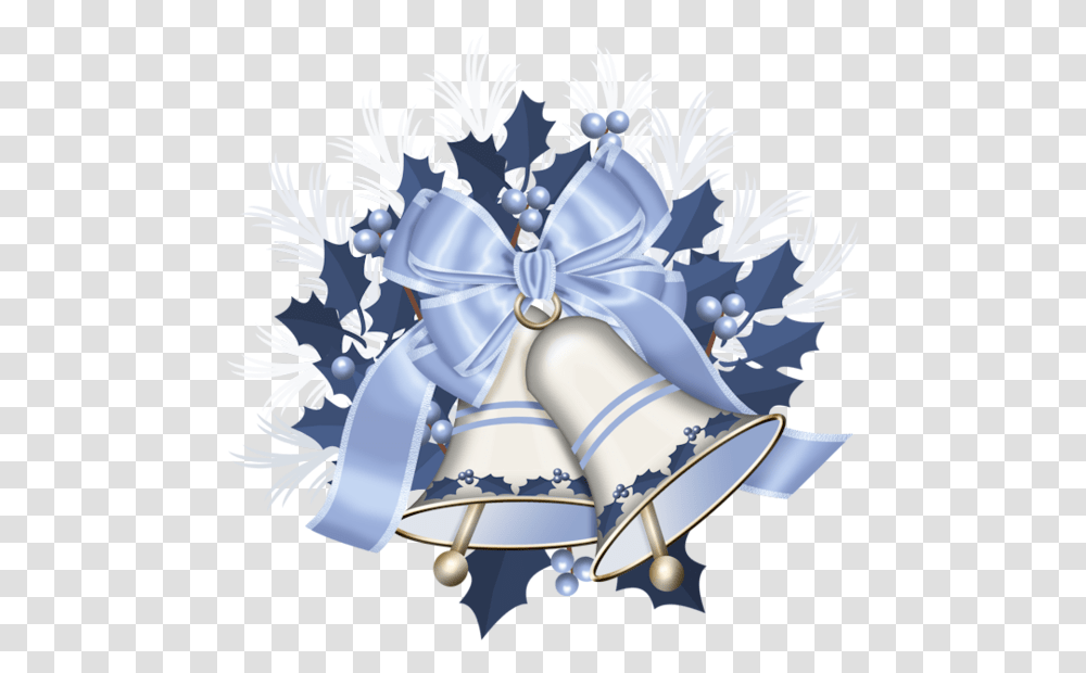 Silver Wedding Bells Blue Christmas Bell, Pattern, Chandelier Transparent Png
