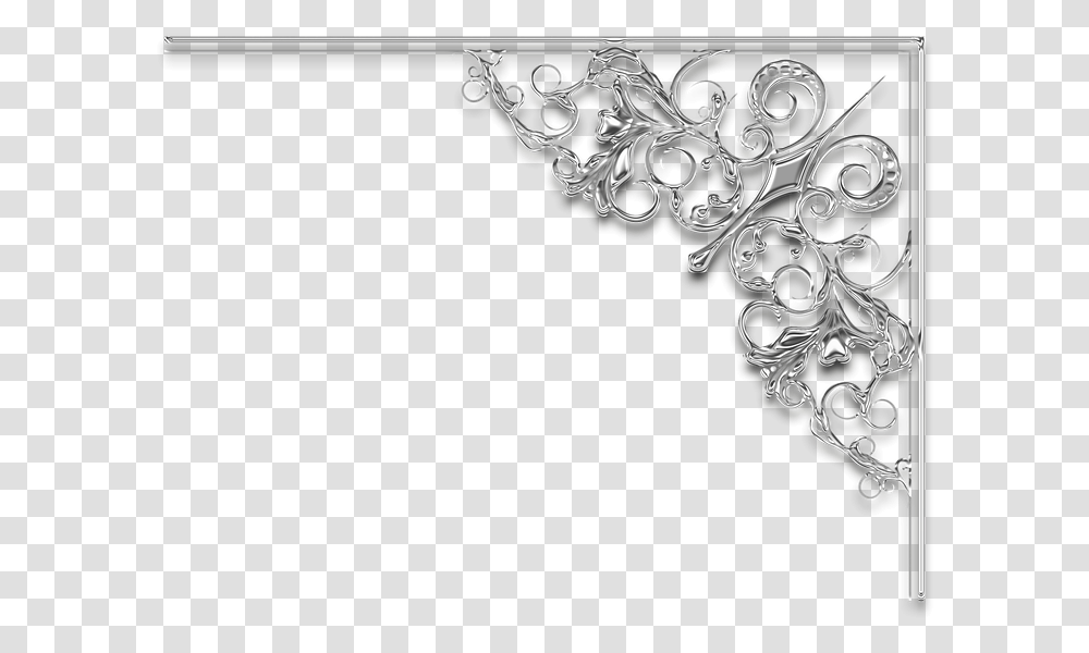 Silver Wedding Frame, Floral Design, Pattern Transparent Png