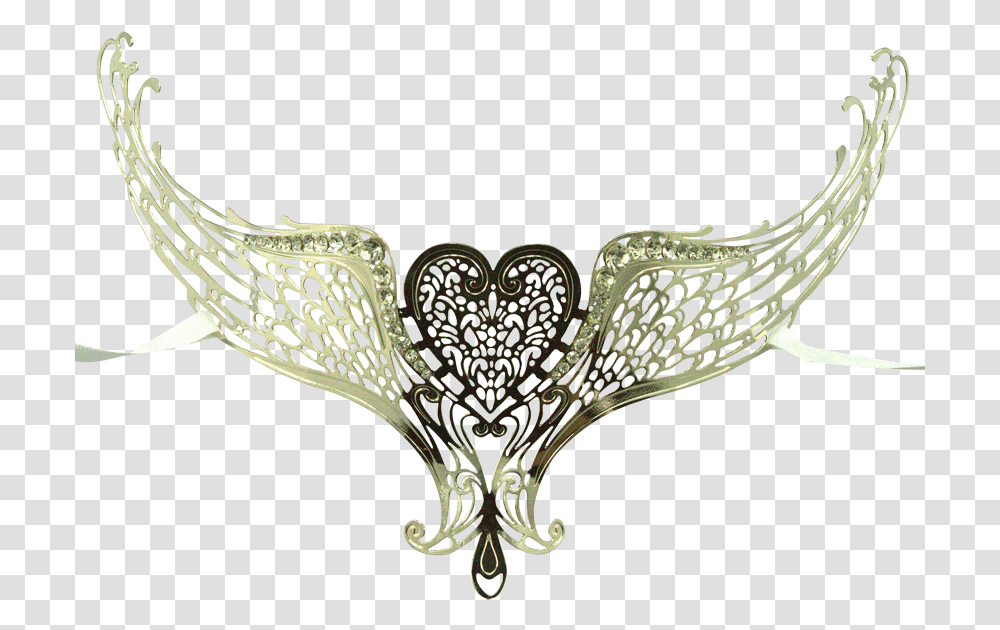 Silver Winged Heart Masquerade Mask Illustration, Snake, Reptile, Animal, Accessories Transparent Png