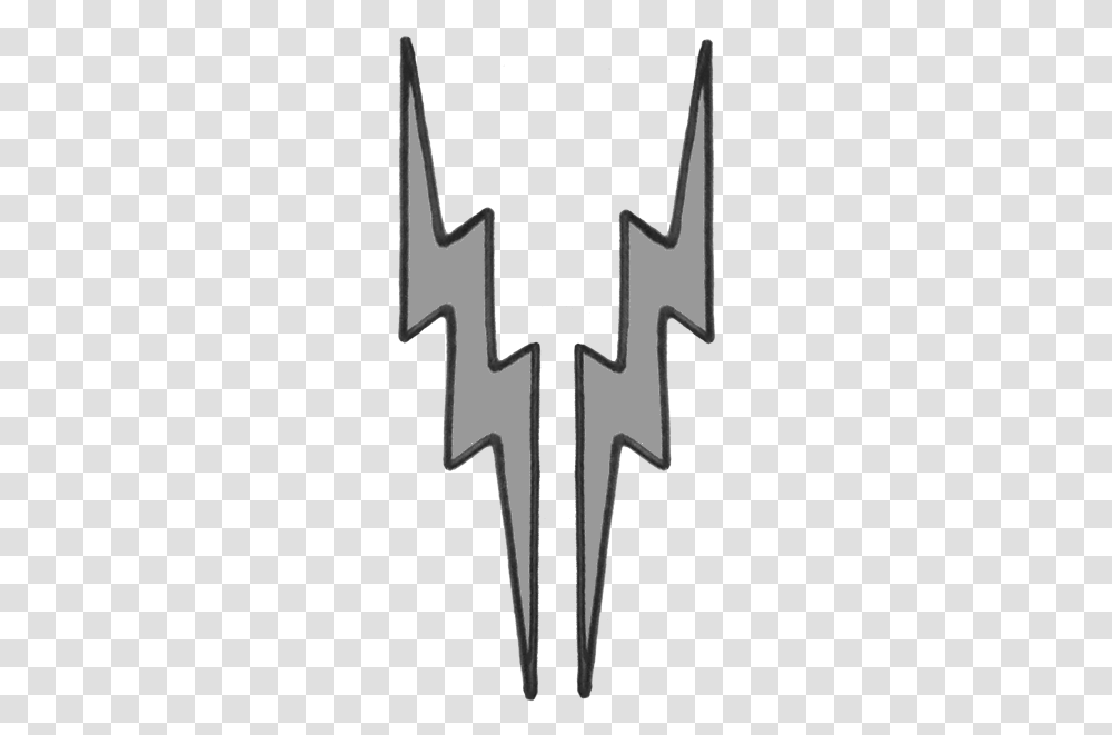 Silvergrey Lightning Emblem, Cross, Weapon, Weaponry Transparent Png