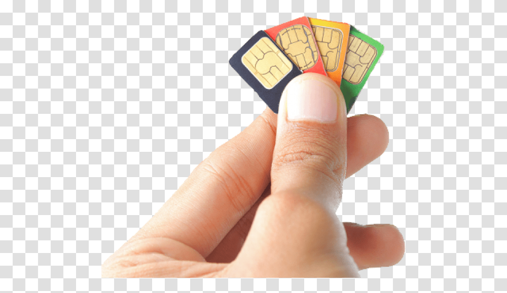 Sim Card Free Sim On Hand, Person, Human, Finger, First Aid Transparent Png