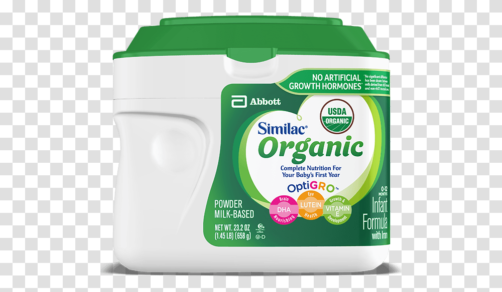 Similac Certified Usda Organic Standard Formula Product Similac Organic Formula, Plant, Bowl, Indoors, Diaper Transparent Png